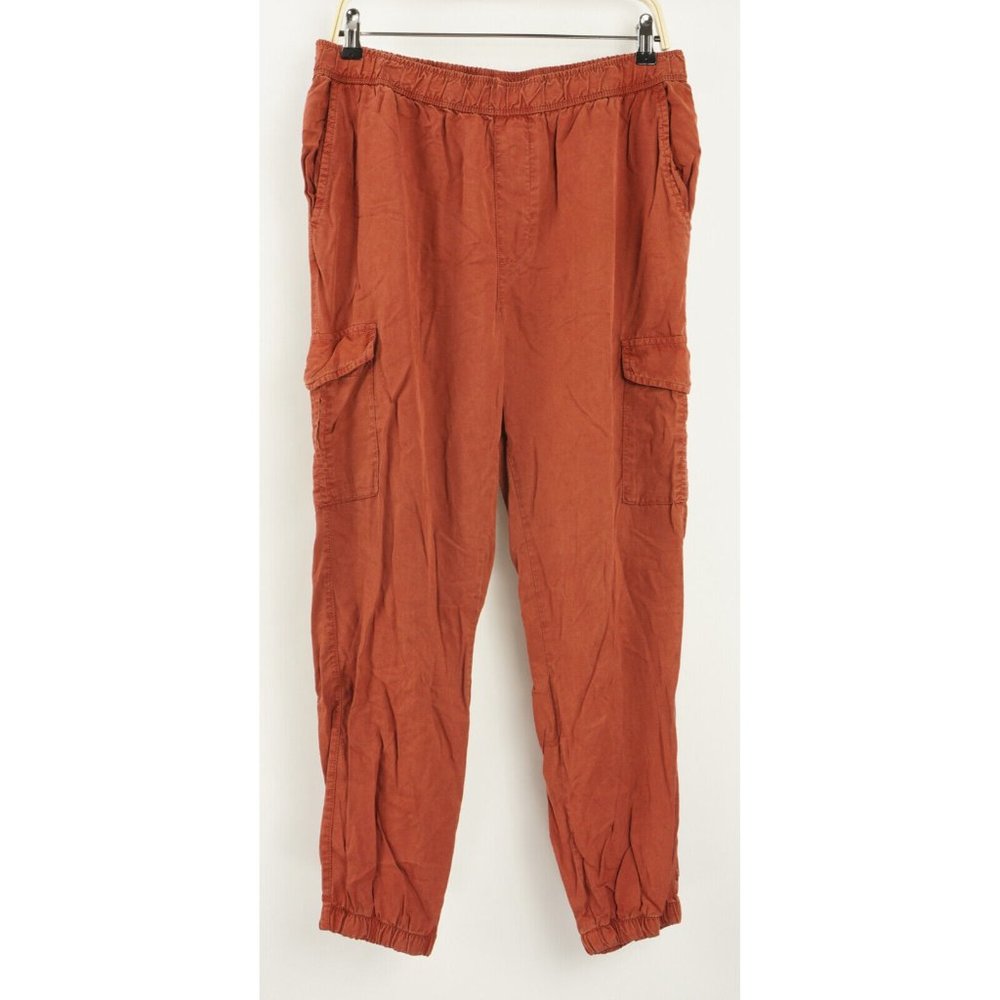New 109$ Sanctuary Anthropologie Womens Size L Orange Lyocell Cargo Joggers Pant